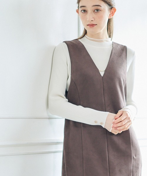 12Twelve Agenda（トゥエルブ　アジェンダ）の「フェイクスエードストレートジャンスカ（ジャンパースカート・レディース・チャコールグレー/ブラウン/グレイッシュベージュ・M）」の17枚目の写真