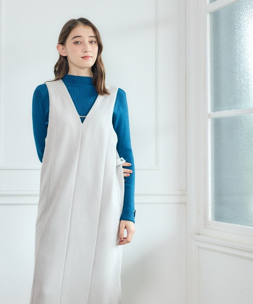 12Twelve Agenda（トゥエルブ　アジェンダ）の「フェイクスエードストレートジャンスカ（ジャンパースカート・レディース・チャコールグレー/ブラウン/グレイッシュベージュ・M）」の5枚目の写真
