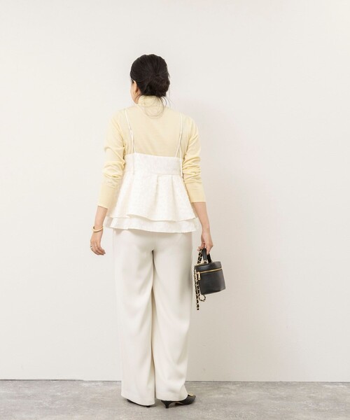 NOLLEY’S Sophi(ノーリーズソフィ)の「ウォッシャブルドットカットジャガードキャミブラウス(キャミソール・レディース・ブラック/オフホワイト・38)」の16枚目の写真