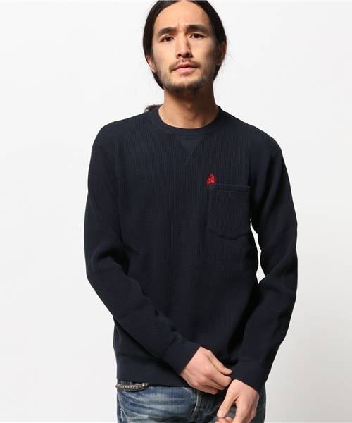 HYSTERIC GLAMOUR（ヒステリックグラマー）の「DEVIL WOMAN刺繍 ポケ付SW（スウェット・メンズ・ネイビー/トップグレー/ブラック・LARGE/MEDIUM/SMALL）」の3枚目の写真