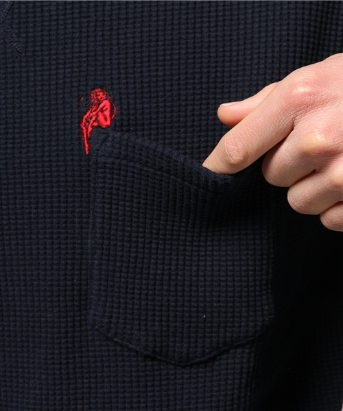 HYSTERIC GLAMOUR（ヒステリックグラマー）の「DEVIL WOMAN刺繍 ポケ付SW（スウェット・メンズ・ネイビー/トップグレー/ブラック・LARGE/MEDIUM/SMALL）」の9枚目の写真