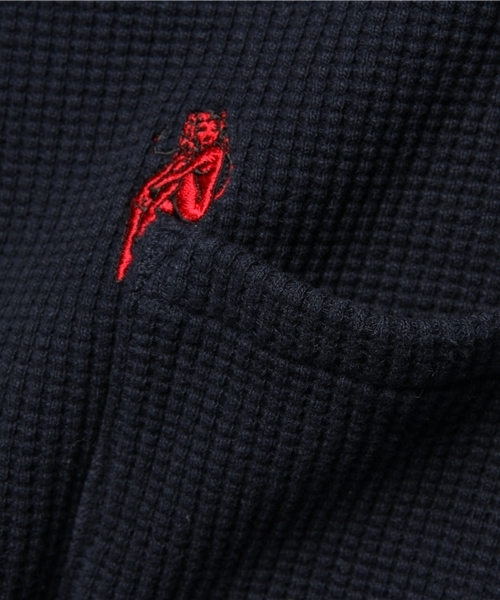 HYSTERIC GLAMOUR（ヒステリックグラマー）の「DEVIL WOMAN刺繍 ポケ付SW（スウェット・メンズ・ネイビー/トップグレー/ブラック・LARGE/MEDIUM/SMALL）」の10枚目の写真