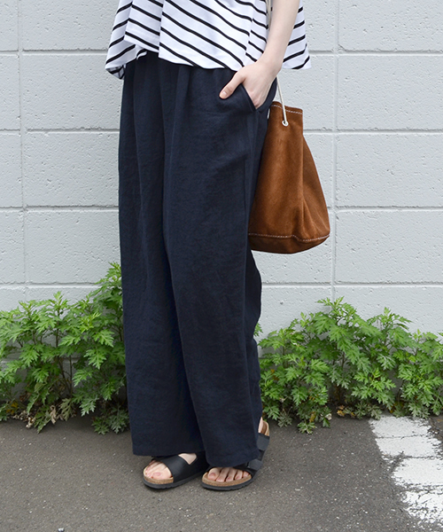 liflattie ships(リフラティ シップス)の「liflattie ships:リネン ワイドパンツ ◇(その他パンツ・レディース・グレー/ネイビー/ライトブルー/オリーブ・93/94)」の4枚目の写真