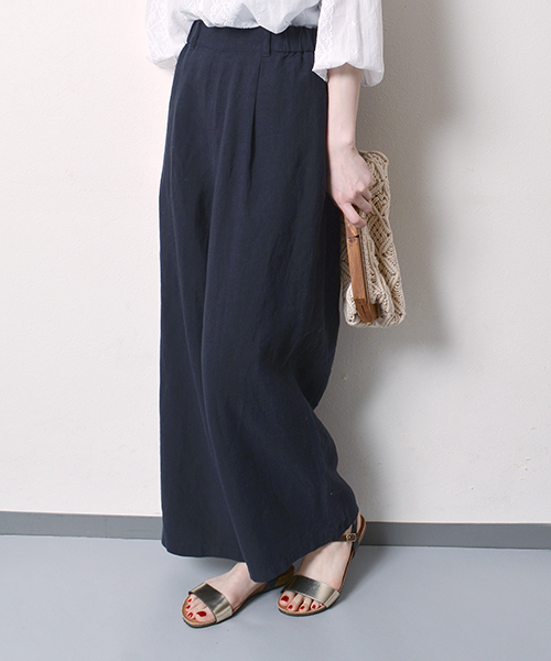 liflattie ships(リフラティ シップス)の「liflattie ships:リネン ワイドパンツ ◇(その他パンツ・レディース・グレー/ネイビー/ライトブルー/オリーブ・93/94)」の6枚目の写真