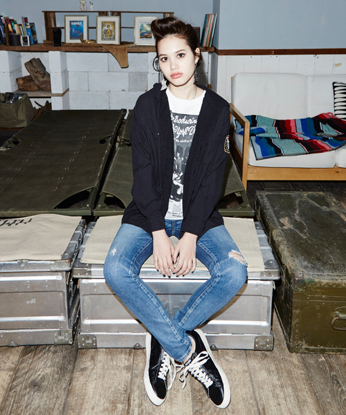 HYSTERIC GLAMOUR（ヒステリックグラマー）の「NYD/INTRODUCING THE NYD pt ノースリーブ（Tシャツ/カットソー・レディース・ホワイト/ブラック・FREE）」の5枚目の写真