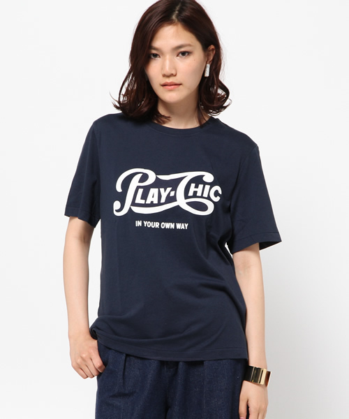 MOUSSY（マウジー）の「PLAY CHIC TSJ（Tシャツ/カットソー・レディース・ホワイト/ライトブラック/レッド/ネイビー・FREE）」の16枚目の写真