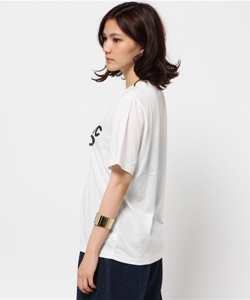 MOUSSY（マウジー）の「PLAY CHIC TSJ（Tシャツ/カットソー・レディース・ホワイト/ライトブラック/レッド/ネイビー・FREE）」の6枚目の写真