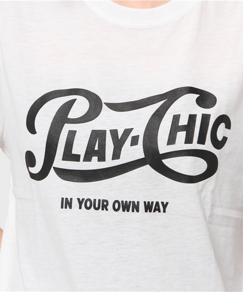 MOUSSY（マウジー）の「PLAY CHIC TSJ（Tシャツ/カットソー・レディース・ホワイト/ライトブラック/レッド/ネイビー・FREE）」の12枚目の写真
