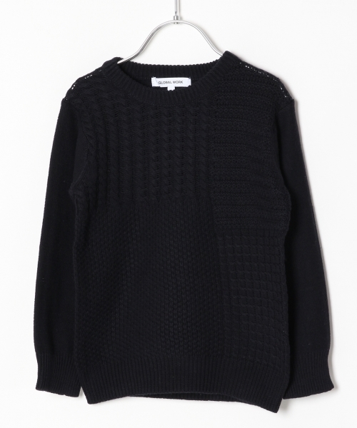 GLOBAL WORK（グローバルワーク）の「【キッズ】アラエルブロッキングニット/727141（ニット/セーター・キッズ・グレー/その他1/カーキ/ネイビー・LARGE/SMALL/X-LARGE/MEDIUM）」の3枚目の写真