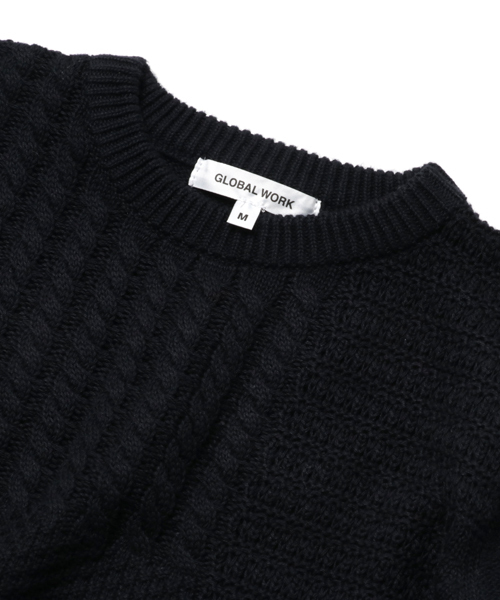 GLOBAL WORK（グローバルワーク）の「【キッズ】アラエルブロッキングニット/727141（ニット/セーター・キッズ・グレー/その他1/カーキ/ネイビー・LARGE/SMALL/X-LARGE/MEDIUM）」の6枚目の写真