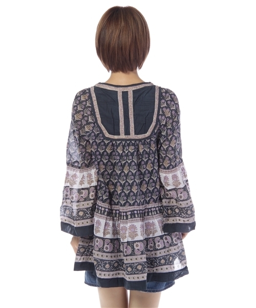 CIAOPANIC（チャオパニック）の「インド綿ＴＵ（チュニック・レディース・パープル/エンジ/グレー・FREE）」の4枚目の写真