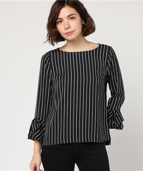 laboratory work（ラボラトリーワーク）の「ストレッチ 袖リボン切替ブラウス（シャツ/ブラウス・レディース・ホワイト系その他/パープル系その他/ネイビー・MEDIUM）」の18枚目の写真