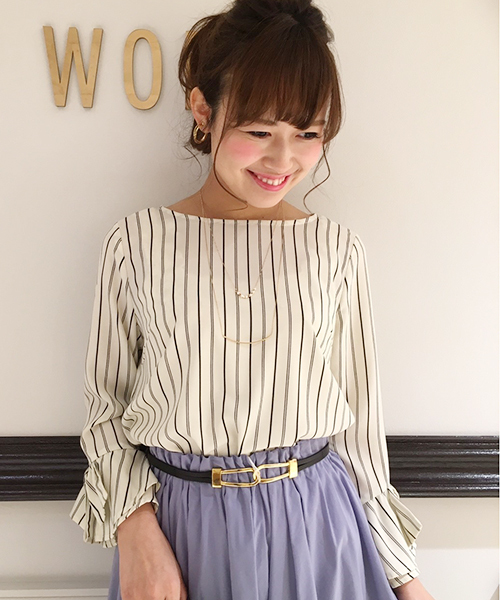 laboratory work（ラボラトリーワーク）の「ストレッチ 袖リボン切替ブラウス（シャツ/ブラウス・レディース・ホワイト系その他/パープル系その他/ネイビー・MEDIUM）」の20枚目の写真