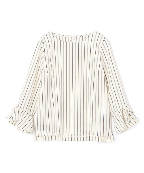 laboratory work（ラボラトリーワーク）の「ストレッチ 袖リボン切替ブラウス（シャツ/ブラウス・レディース・ホワイト系その他/パープル系その他/ネイビー・MEDIUM）」の4枚目の写真