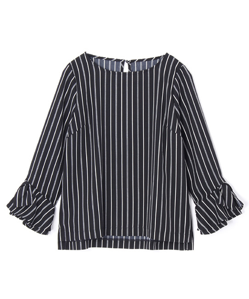 laboratory work（ラボラトリーワーク）の「ストレッチ 袖リボン切替ブラウス（シャツ/ブラウス・レディース・ホワイト系その他/パープル系その他/ネイビー・MEDIUM）」の6枚目の写真