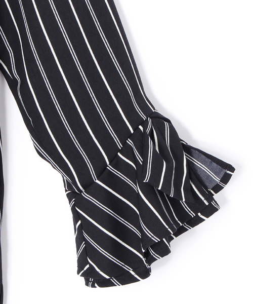 laboratory work（ラボラトリーワーク）の「ストレッチ 袖リボン切替ブラウス（シャツ/ブラウス・レディース・ホワイト系その他/パープル系その他/ネイビー・MEDIUM）」の8枚目の写真