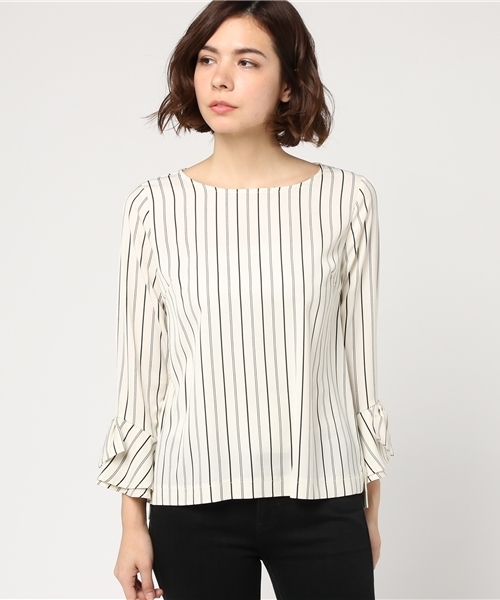 laboratory work（ラボラトリーワーク）の「ストレッチ 袖リボン切替ブラウス（シャツ/ブラウス・レディース・ホワイト系その他/パープル系その他/ネイビー・MEDIUM）」の10枚目の写真