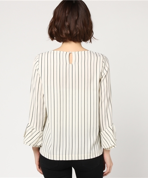 laboratory work（ラボラトリーワーク）の「ストレッチ 袖リボン切替ブラウス（シャツ/ブラウス・レディース・ホワイト系その他/パープル系その他/ネイビー・MEDIUM）」の12枚目の写真