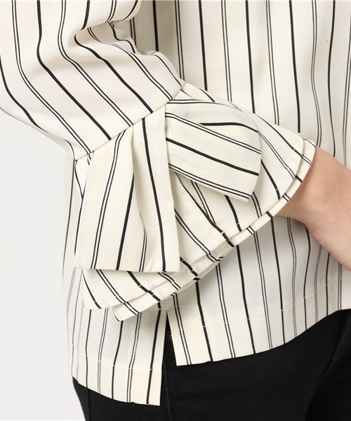 laboratory work（ラボラトリーワーク）の「ストレッチ 袖リボン切替ブラウス（シャツ/ブラウス・レディース・ホワイト系その他/パープル系その他/ネイビー・MEDIUM）」の15枚目の写真