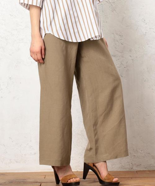 green label relaxing（グリーンレーベルリラクシング）の「KF LaPorte WIDE パンツ ◆（その他パンツ・レディース・オフホワイト/ベージュ・38/36）」の2枚目の写真