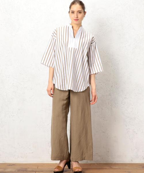 green label relaxing（グリーンレーベルリラクシング）の「KF LaPorte WIDE パンツ ◆（その他パンツ・レディース・オフホワイト/ベージュ・38/36）」の6枚目の写真