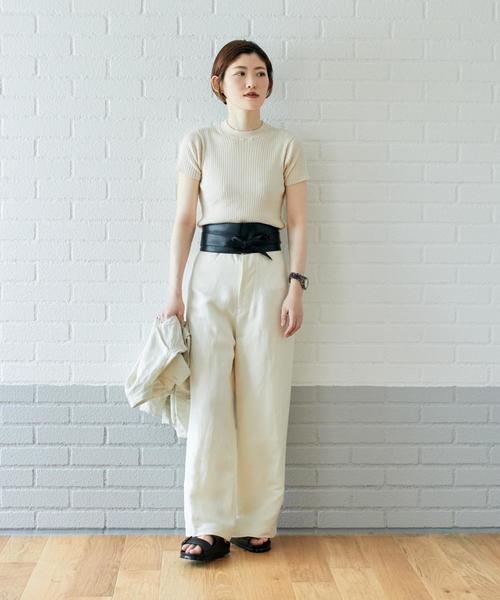 green label relaxing（グリーンレーベルリラクシング）の「KF LaPorte WIDE パンツ ◆（その他パンツ・レディース・オフホワイト/ベージュ・38/36）」の19枚目の写真