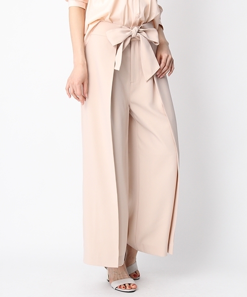 Andemiu（アンデミュウ）の「ウエストリボンフレアワイドパンツ757574（その他パンツ・レディース・ライトグレー/ピンク・SMALL/MEDIUM）」の2枚目の写真