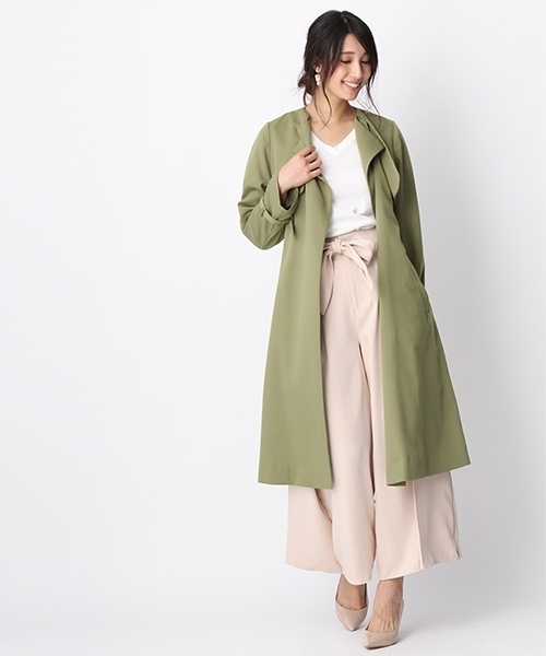 Andemiu（アンデミュウ）の「ウエストリボンフレアワイドパンツ757574（その他パンツ・レディース・ライトグレー/ピンク・SMALL/MEDIUM）」の4枚目の写真