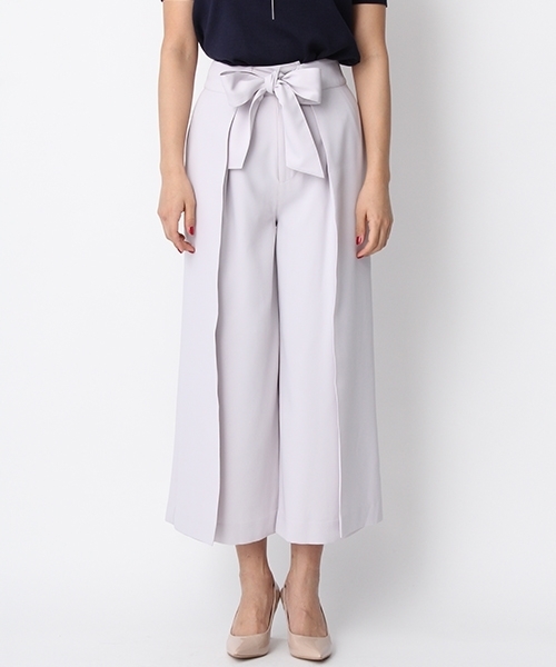 Andemiu（アンデミュウ）の「ウエストリボンフレアワイドパンツ757574（その他パンツ・レディース・ライトグレー/ピンク・SMALL/MEDIUM）」の6枚目の写真