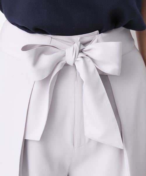 Andemiu（アンデミュウ）の「ウエストリボンフレアワイドパンツ757574（その他パンツ・レディース・ライトグレー/ピンク・SMALL/MEDIUM）」の9枚目の写真