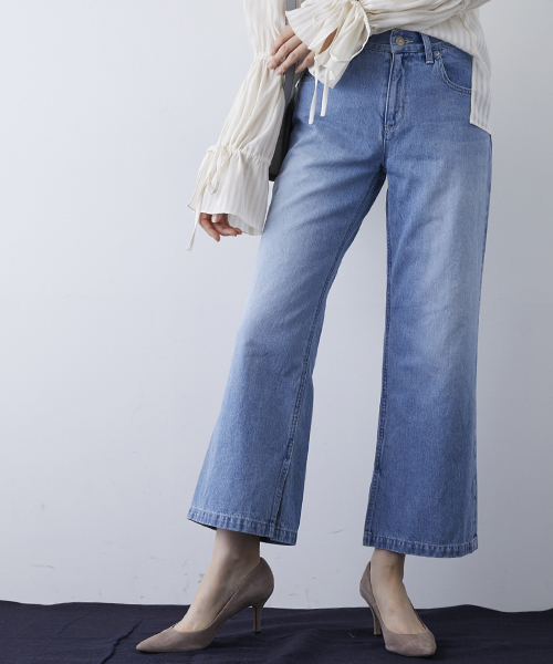 STUDIOUS（ステュディオス）の「インスリットワイドデニム（デニムパンツ・レディース・ブルー/サックスブルー・1/0）」の14枚目の写真