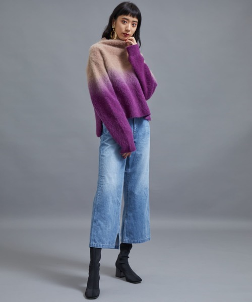 STUDIOUS（ステュディオス）の「インスリットワイドデニム（デニムパンツ・レディース・ブルー/サックスブルー・1/0）」の5枚目の写真