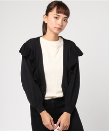 earth music&ecology | ラッフルショートニットカーディガン(カーディガン/ボレロ)