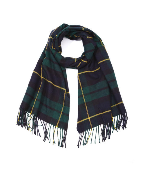 NATURAL BEAUTY BASIC（ナチュラルビューティーベーシック）の「ワイドトラディショナルチェックマフラー（ストール/ショール・レディース・ホワイト系その他/レッド/ネイビー・ﾌﾘ-）」の3枚目の写真