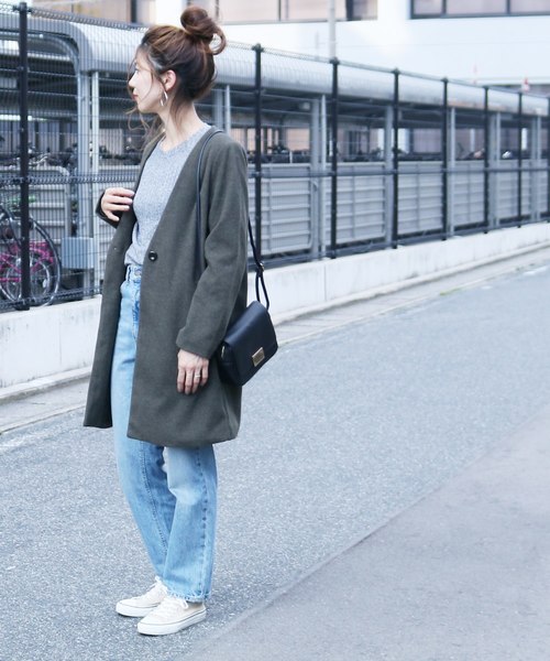 reca（レカ）の「ノーカラーチェスターコート（チェスターコート・レディース・ライトグレー/杢グレー/ブラック/ピンク系その他/キャメル/ネイビー/グレー系その他・M）」の18枚目の写真