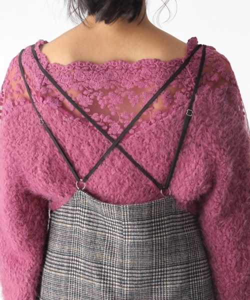 mysty woman(ミスティウーマン)の「【チェック柄/ヘリンボーン】サスペンダー付タイトスカート(スカート・レディース・グレー/ライトブラウン/モカ/マスタード・FREE)」の14枚目の写真