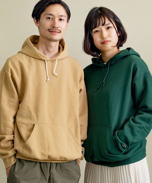 Russell Athletic(ラッセルアスレティック)の「【WEB限定】RUSSELL ATHLETIC×SHIPS: 別注 スウェット パーカー (トレーナー)(パーカー・メンズ・ライトベージュ/ネイビー/グレー/チャコールグレー/パープル/エンジ/ブルー/キャメル/ブラック/ブラウン系その他/プラム/ピンク/オレンジ/ターコイズブルー/グリーン・LARGE/MEDIUM/SMALL)」の12枚目の写真