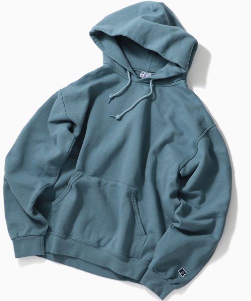 Russell Athletic(ラッセルアスレティック)の「【WEB限定】RUSSELL ATHLETIC×SHIPS: 別注 スウェット パーカー (トレーナー)(パーカー・メンズ・ライトベージュ/ネイビー/グレー/チャコールグレー/パープル/エンジ/ブルー/キャメル/ブラック/ブラウン系その他/プラム/ピンク/オレンジ/ターコイズブルー/グリーン・LARGE/MEDIUM/SMALL)」の9枚目の写真