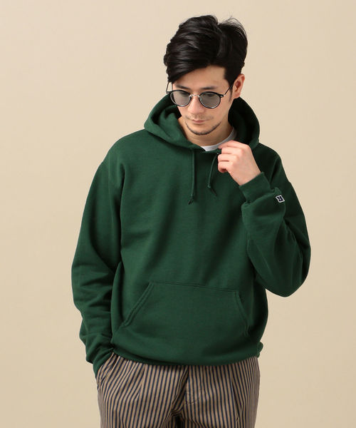 Russell Athletic(ラッセルアスレティック)の「【WEB限定】RUSSELL ATHLETIC×SHIPS: 別注 スウェット パーカー (トレーナー)(パーカー・メンズ・ライトベージュ/ネイビー/グレー/チャコールグレー/パープル/エンジ/ブルー/キャメル/ブラック/ブラウン系その他/プラム/ピンク/オレンジ/ターコイズブルー/グリーン・LARGE/MEDIUM/SMALL)」の6枚目の写真