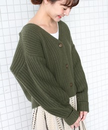 SLOBE IENA | カシミヤ混 畦ショートカーディガン◆(カーディガン/ボレロ)
