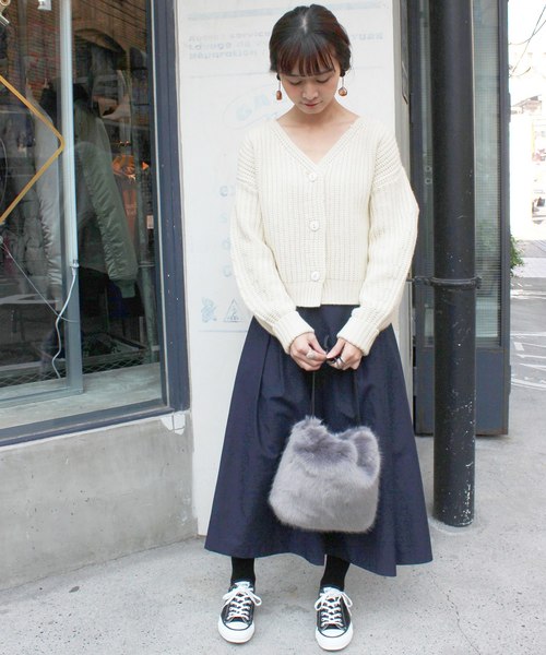 セール】カシミヤ混 畦ショートカーディガン◇（カーディガン/ボレロ