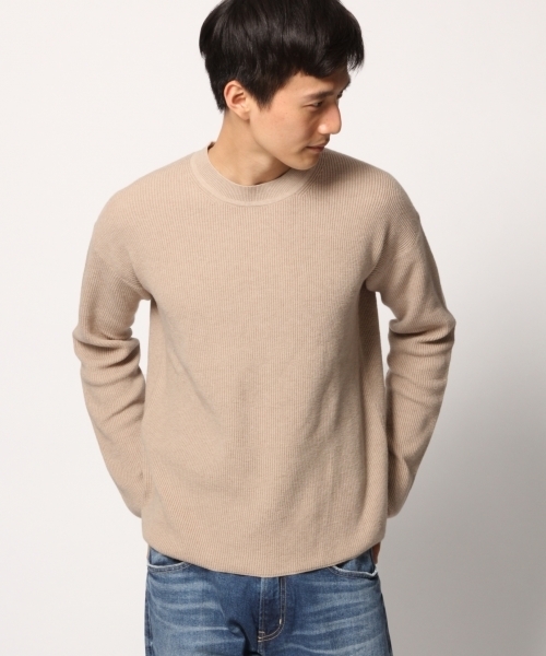 GLOBAL WORK（グローバルワーク）の「カシミアコンニットアゼクルー/779645（ニット/セーター・メンズ・ベージュ/ミント/ネイビー/グレー・LARGE/MEDIUM/SMALL/X-LARGE）」の3枚目の写真