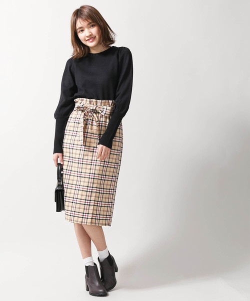 WEGO(ウィゴー)の「WEGO/チェックタイトミディスカート(スカート・レディース・グレー系その他2/ベージュ系その他2/ブルー系その他2・FREE)」の14枚目の写真
