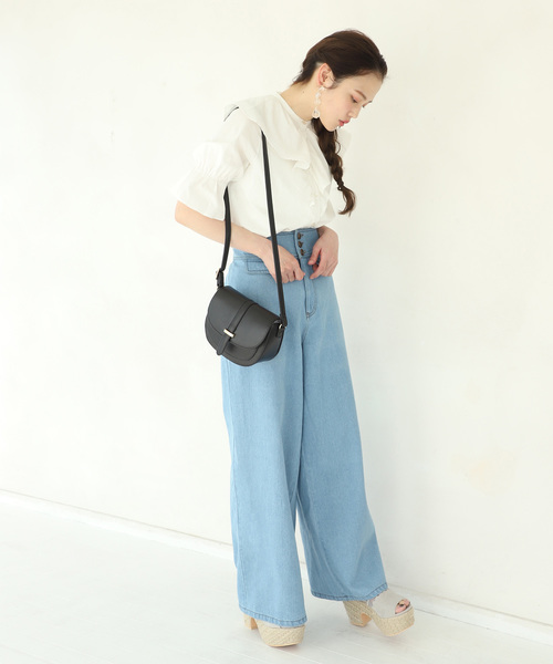 one after another NICE CLAUP(ワンアフターアナザーナイスクラップ)の「フリル2wayブラウス(シャツ/ブラウス・レディース・オフホワイト/ブラック/ラベンダー/チェック・FREE)」の16枚目の写真