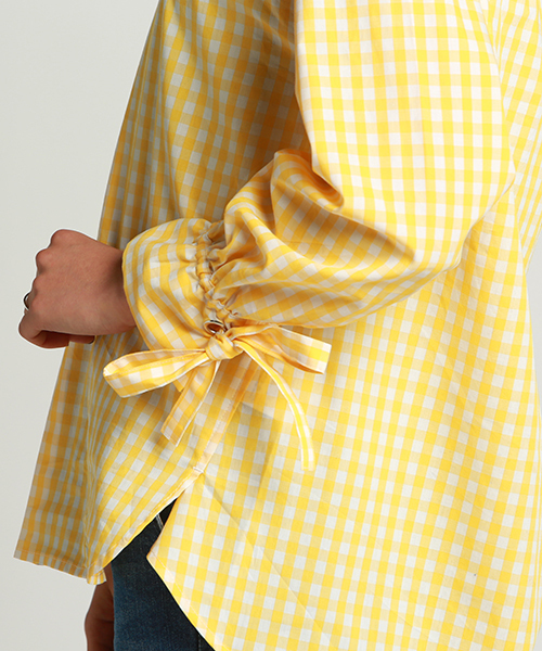 LIPSTAR（リップスター）の「ギンガムチェックボリューム袖ブラウス（シャツ/ブラウス・レディース・オフホワイト/ブラック系その他/パープル系その他/イエロー系その他・M）」の8枚目の写真