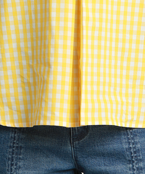 LIPSTAR（リップスター）の「ギンガムチェックボリューム袖ブラウス（シャツ/ブラウス・レディース・オフホワイト/ブラック系その他/パープル系その他/イエロー系その他・M）」の12枚目の写真