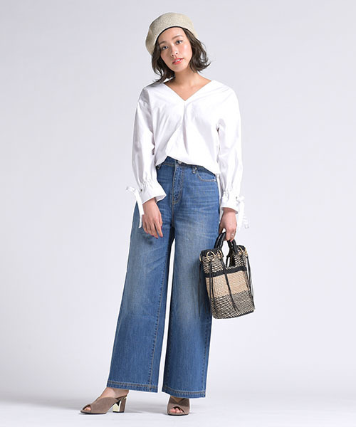 LIPSTAR（リップスター）の「ギンガムチェックボリューム袖ブラウス（シャツ/ブラウス・レディース・オフホワイト/ブラック系その他/パープル系その他/イエロー系その他・M）」の10枚目の写真