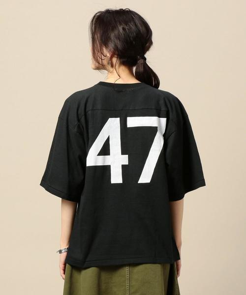 新品 アメリカーナ tシャツ ナンバー ロゴ ネイビー フットボール AMERICANA（アメリカーナ）の「【別注】＜AMERICANA
