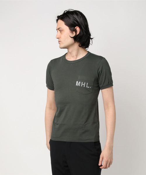 MHL.（エムエイチエル）の「＜MHL.＞ 1POCKET LOGO TEE/Tシャツ о（Tシャツ/カットソー・メンズ・ホワイト/ベージュ/ダークグレー・LARGE/SMALL/X-LARGE/MEDIUM）」の10枚目の写真