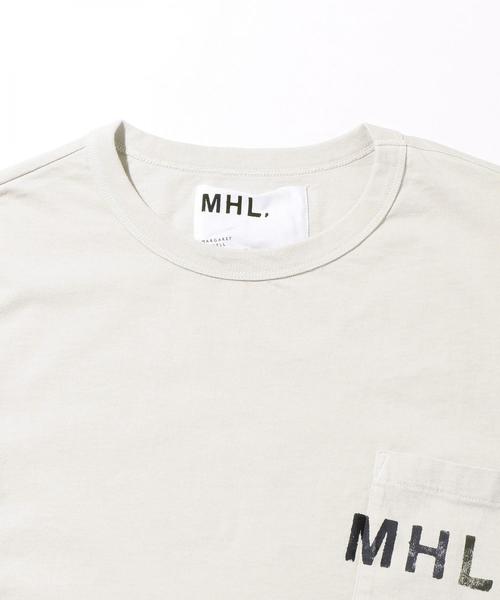 MHL.（エムエイチエル）の「＜MHL.＞ 1POCKET LOGO TEE/Tシャツ о（Tシャツ/カットソー・メンズ・ホワイト/ベージュ/ダークグレー・LARGE/SMALL/X-LARGE/MEDIUM）」の8枚目の写真
